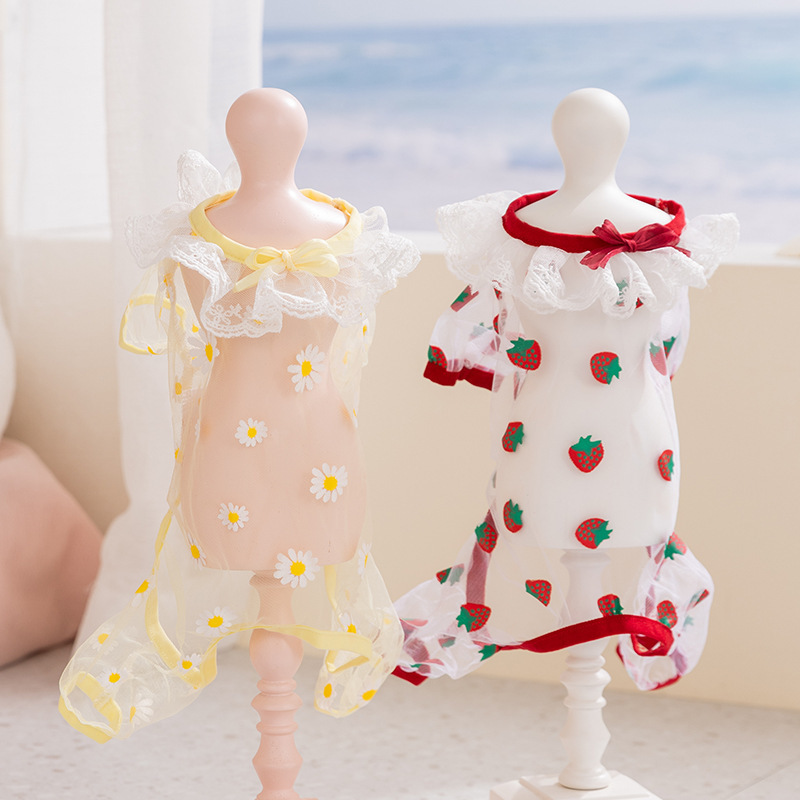 Summer Clothing Wraps - 2Pcs Spring/Summer Mesh Hollow Cat Clothes,