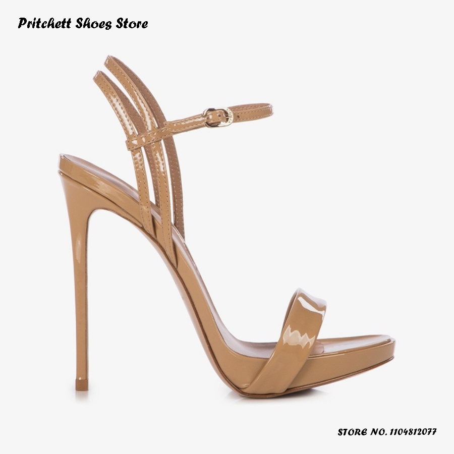 Summer Clothing Stores - Women's Ankle Strap Platform Sandals Patent