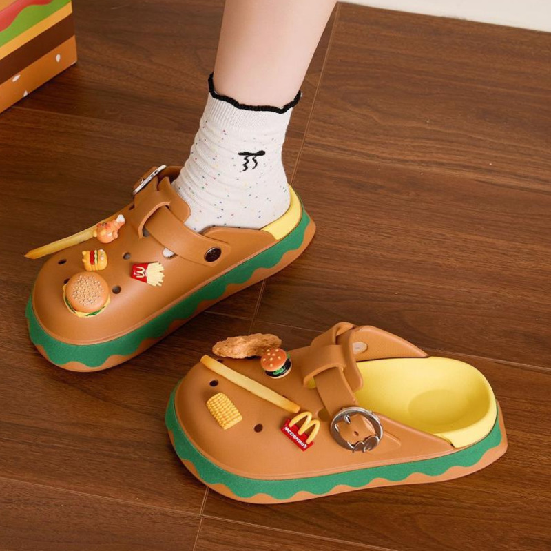 Funny Hamburger Summer Slipper - Summer Clothing Wraps ulasan dan harga