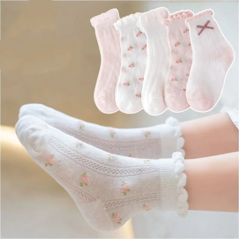 Kids Socks 5 Pairs/Lot Spring  - Summer Clothing Baby Girl ulasan dan harga