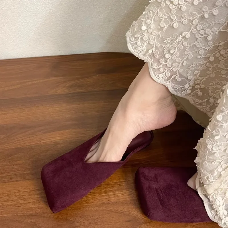 Women Suede Flats Mules Shoes  - Summer Clothing Stores ulasan dan harga