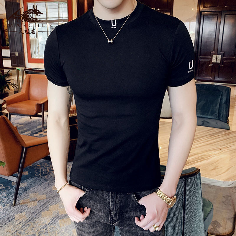Black T Shirt for Men Plain Cl - Summer Clothing Wholesale ulasan dan harga