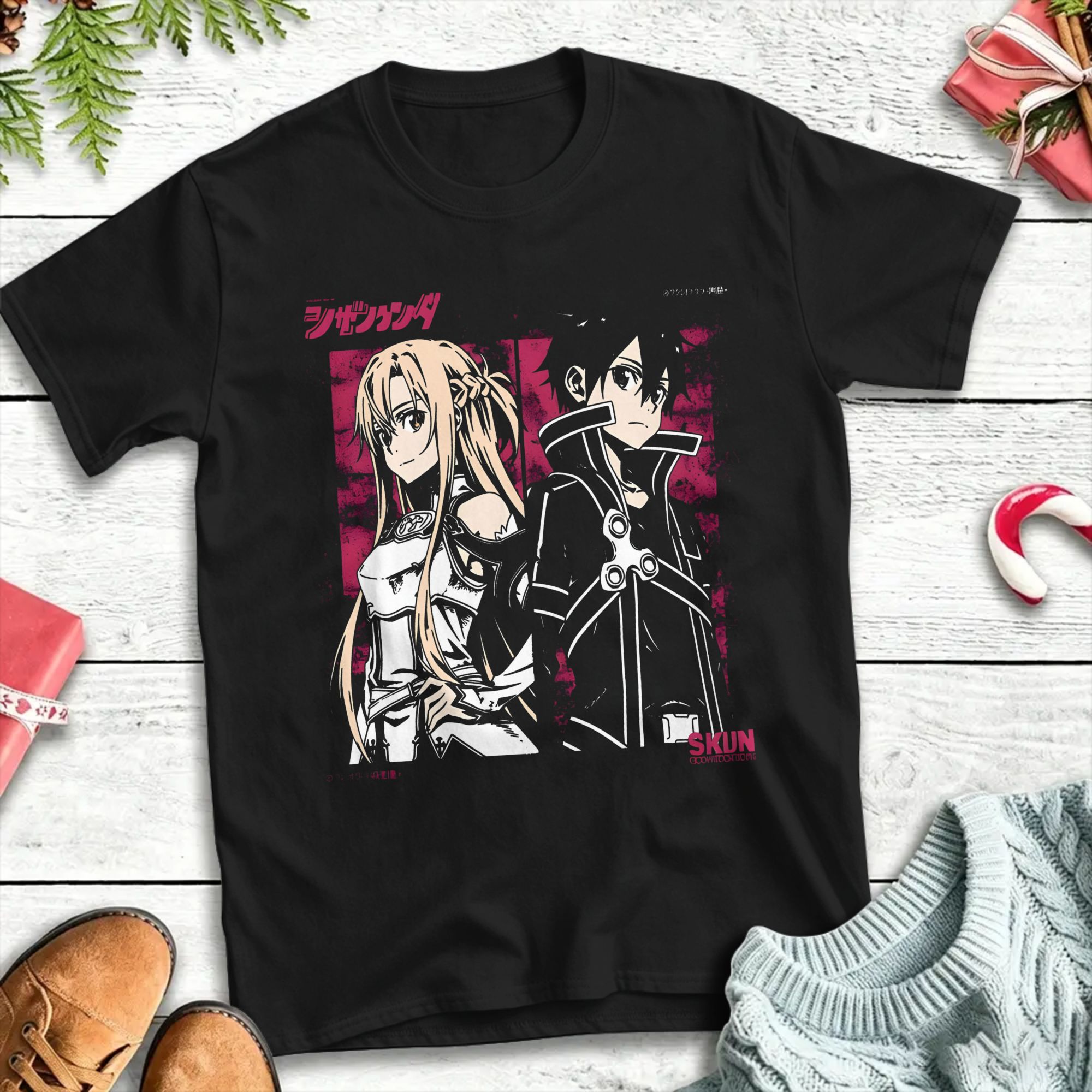 kirito and asuna Cotton T-Shir - Summer Clothing Wholesale ulasan dan harga